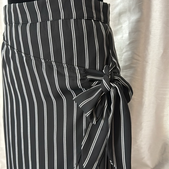 Blue Rain High Low Striped Wrap Lined Women’s M Polyester Midi Skirt Made in USA - Picture 5 of 8